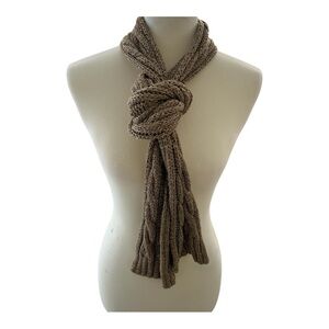 J. Crew Cable Knit Gold Metallic Skinny Scarf Preowned